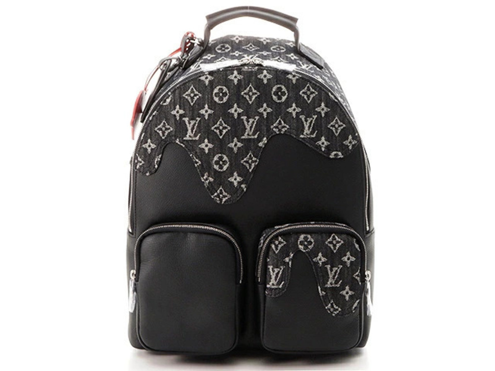 LOUIS VUITTON Multi pocket Backpack Monogram Denim Leather